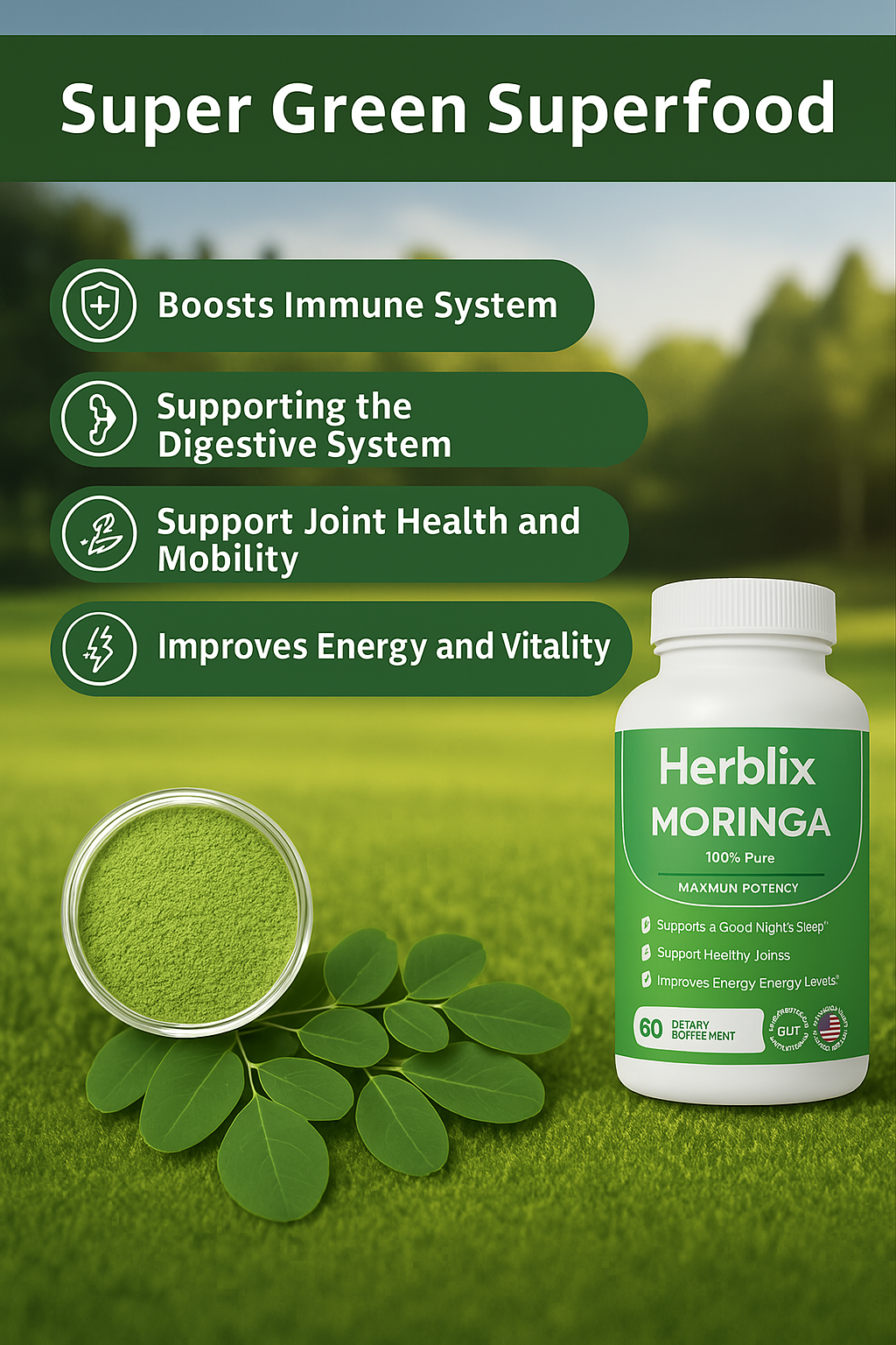 Cápsulas de moringa Herblix™