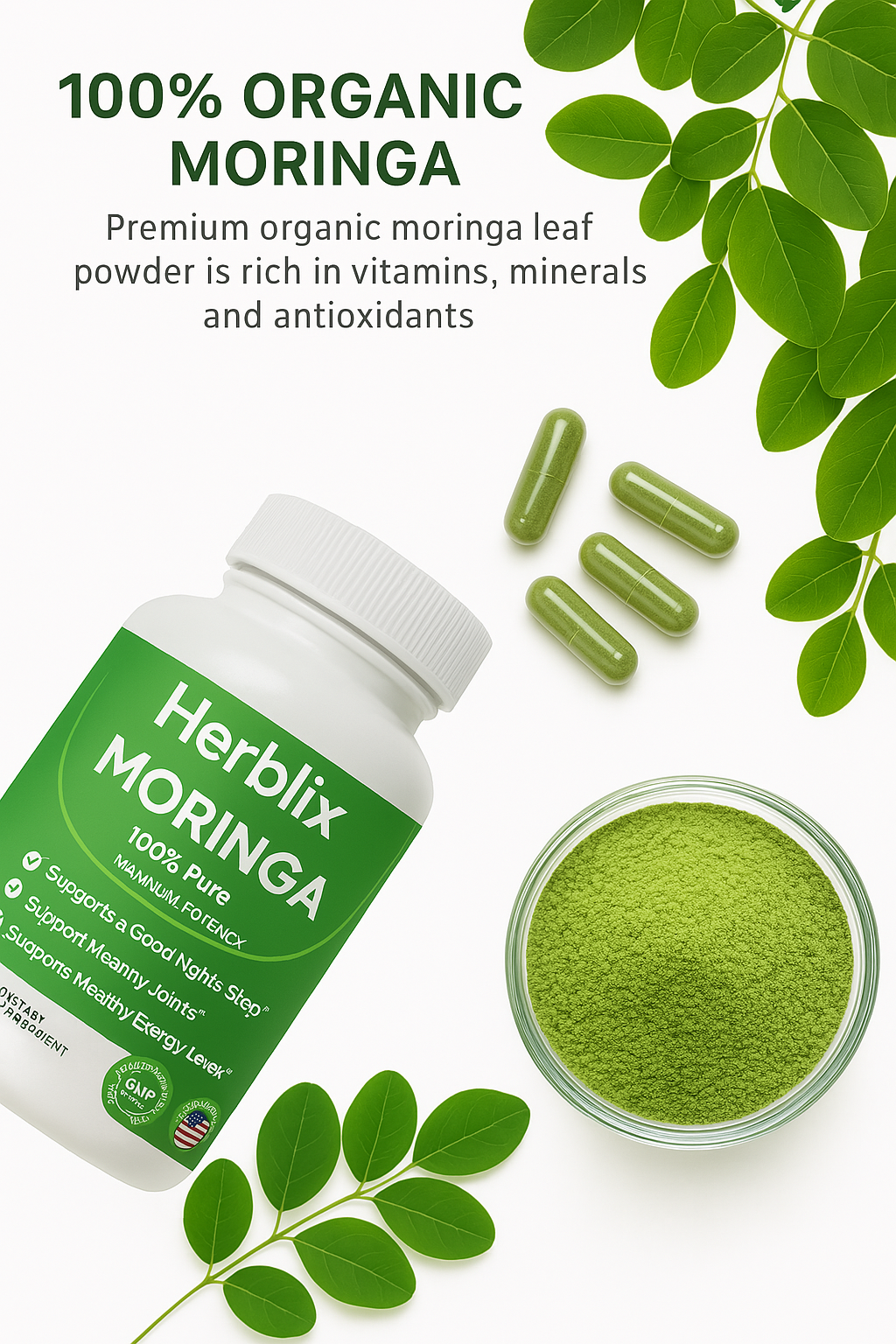 Cápsulas de moringa Herblix™